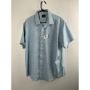 UNTUCKit Fortia 40888 Mens XL Slim Fit Blue Floral Short Sleeve Button Down